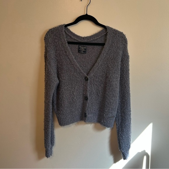 Abercrombie & Fitch- Cozy Boucle Blue/Gray Women's Sweater - Picture 1 of 6